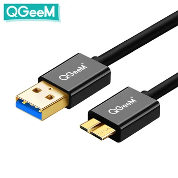 QGeeM USB 3.0 A Tipo į Micro B Kabelį USB3.0 Duomenų Sinchronizavimo Laidas, skirtą Išorinį Kietąjį Diską Diskas HDD Samsung S5 Note3 Micro USB Kabelio