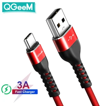 QGEEM USB C Tipo Kabelis USB-C Mobiliojo Telefono Greito Įkrovimo USB Įkroviklio Laidą 