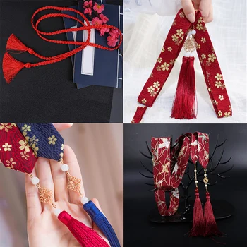 QIANAO Hanfu kostiumas plaukų virvę kutas raudona galva virvę Spausdinti Apdangalai, Kinų Tradicinė, Plaukų Aksesuarai, Plaukų Kaspinais lankelis