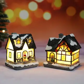QIFU Kalėdų Namas LED Šviesos Linksmų Kalėdų Dekoro Namai 2020 Navidad Kalėdų Eglučių Papuošalai Kalėdų Dovanos Naujųjų Metų 2021
