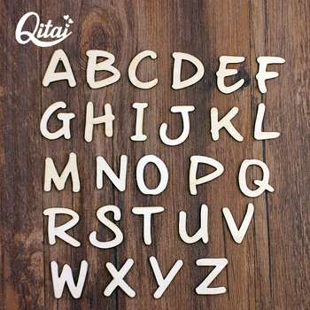 QITAI 52Pcs/Daug medienos raidės A-Z anglų Mielas Žodžių Gimtadienio 