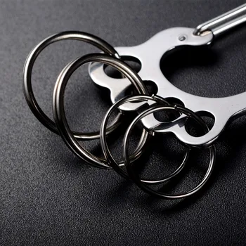 QOONG Mados Didelis Kojų Key Chain Sidabro Spalvos Metalo Automobilio Raktų Žiedas Turėtojas Vyrams, Moterims, Juosmens Pakartas Keyholder su 4 Keyrings Y55