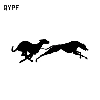 QYPF 16,5 CM*5CM Mados Lenktynių Skalikų Vinilo Automobilio Lango Lipdukas, Decal Gyvūnų Motociklo C15-3211