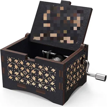 Rankoje Suku Music Box Mediniai Graviruotas Derliaus unikalūs Antikvariniai Apdaila Music Box Namų Dekoro rankų darbo Dekoratyvinis Pakabukas