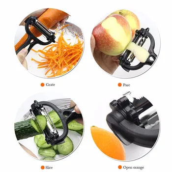 Rayfox Daugiafunkcinis 360 Laipsnių Pasukimo Virtuvės Įrankį Mini Daržovių, Vaisių, Bulvių, Morkų Skustukas Tarka Zesters Agurkai Slicer