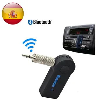 Receptorių de Audio Inalámbrico Bluetooth BT 3.0 Conector Aux Mini Jack 3,5 mm Manos Libres Coche Batería Integrada Negro