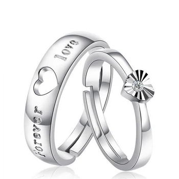 Reguliuojamas Kristalų Pora Žiedų Rinkinys Moterims Skiedra Žiedas Už Poros Vestuvinių Žiedų Rinkinys Vyrams, Moterims Žada Vestuvinis Žiedas