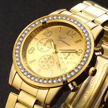 Reloj Mujer 2019 Laikrodžiai Moterims, Klasikinis Ženevos Prabangūs Moteriški Laikrodžiai Moteriški Full Steel Kristalų Relogio Feminino Metalo Laikrodis