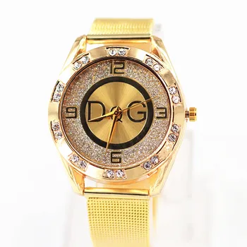 Reloj mujer 2020 Naujas DQG Garsaus Prekės ženklo Atsitiktinis Kvarco Žiūrėti moterų Auksas, Sidabras Full Steel Prabanga moterų laikrodžiai Zegarek