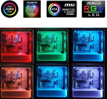 RGB LED Juostelės PC Kompiuterio Atveju 4pin Antraštes 12V RGB Juosta pc Mainboard Control Panel Header RGB LED Žibintai žaidėjus kabineto Neon