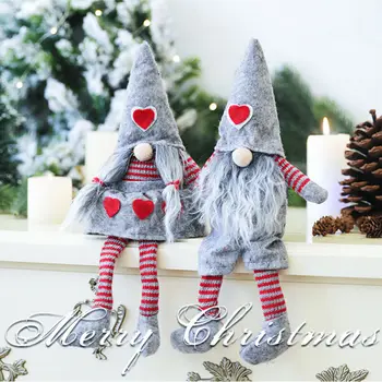 Riba 100 Linksmų Kalėdų Ilgai Skrybėlę Švedijos Santa Gnome Pliušinis Lėlės Ornamentu Kalėdų Medžio Dekoro