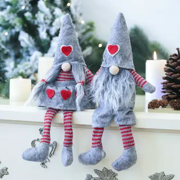 Riba 100 Linksmų Kalėdų Ilgai Skrybėlę Švedijos Santa Gnome Pliušinis Lėlės Ornamentu Kalėdų Medžio Dekoro