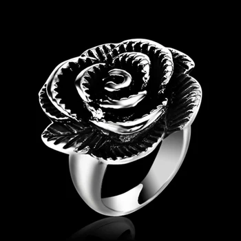 RIR Naujas Atvyko Moterų Nerūdijančio Plieno Žiedas Madinga Paprastų Moterų Papuošalai Ponios Rožės Gėlių Išgalvotas Žiedus, Šalies ir Dovanos