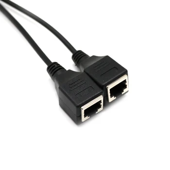RJ45 Vyrų ir 2 Moterų Konverteris Adapteris Ethernet LAN Tinklo Jungtis Išplėtimo Splitter Cable PC TELEVIZIJA Internetas
