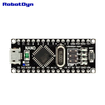 RobotDyn NANO V3 ATmega328,CH340, Micro USB, Atnaujinti Versija, suderinama su Arduino, 
