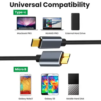 Robotsky Micro USB 3.0 Kabelį, 3A Greita Įkrovimo Duomenų Kabelis Mobiliojo Telefono Įkroviklio Laidai 