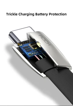 ROKO Lydinį, USB, C Kabelio Tipas C Plokščias Kabelis 1,2 m Greito Įkrovimo Sinchronizuoti Duomenis Laidą Įkrovimo Kabelis Samsung S20 S9 Xiaomi Mi 10 Redmi