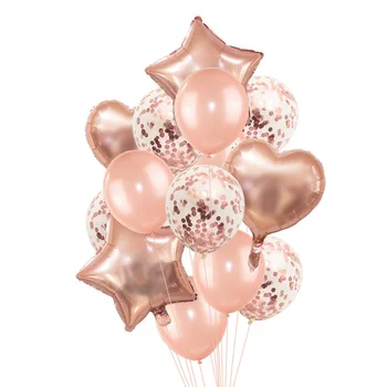 Rose Aukso Konfeti Baloons Folija Šampano Star Balionas Vestuvių Latekso Ballon globos BabyShower Gimtadienio Apdailos Reikmenys