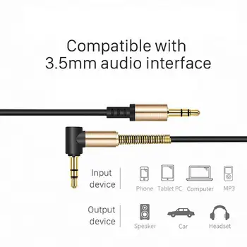 Rovtop 3.5 MM Audio Cable Male-Male AUX Laidas Ausinės Beats Ausines arba Garsiakalbį Automobilio Stereo AUX Laidas Pavasario Audio Kabelis Z2