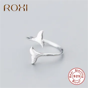ROXI 925 Sterlingas Sidabro Žiedas Mados Moterų Undinėlės Uodega Žiedai Moterims Mergina Atidaryti Žiedas Papuošalai anillos plata 925 para mujer
