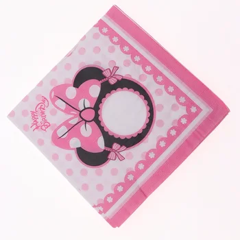 Rožinė Minnie Mouse Vienkartiniai Indai Rinkinys Disney Baby Girl Naudai Minnie Popieriaus Taurės Plokštė Šiaudų Gimtadienio Apdailos Tiekimo