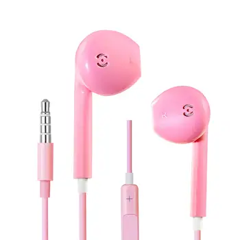 Rožinės Spalvos 3.5 mm Ausinių Laidas Hibridas Stereo In-Ear ausinės Su Mic Laidas Garso Valdymo iPhone 6 6S Plius 5 5S