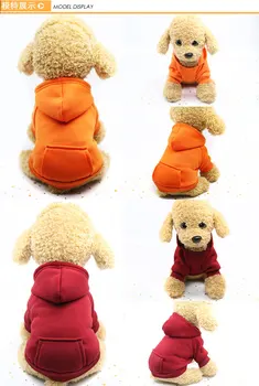 Rudenį ir žiemą šiltas kišenėje megztinis šuo hoodies dviejų kojų, drabužiai, sporto pet drabužiai, šunų kailis žiemą XS-XXL naminių reikmenys