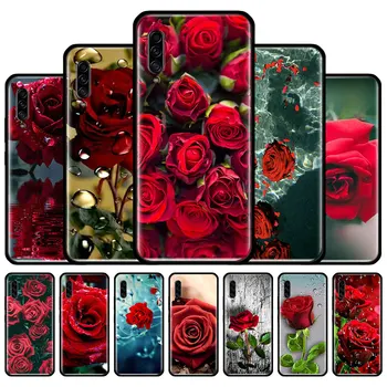 Ryškiai Raudonos Rožės, Gėlės Silikoninis Galinio Dangtelio Samsung Galaxy A51 A71 A10 A10e A20 A30 A40 A50 A70 A11 A21 A31 A41 Atveju Couqe