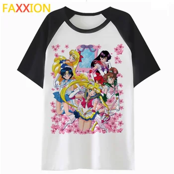 Sailor Moon Super Vidinis Senshi marškinėliai t-shirt grafikos marškinėlius moterų kawaii drabužių viršūnes femme tee moterims harajuku animacinių filmų K4637