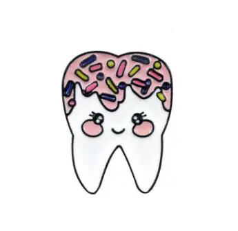 Saldainiai modelio kepurę nustatyti šypsena, dantų mielas asmenybės segė tinka dovana stomatologas odontologas slaugytoja drabužius ženklelis papuošalai