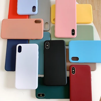 Saldainiai spalvos silikoninis telefono dėklas, skirtas Xiaomi Redmi 10X 4A 4X 5Plus 5A 6 Pro 6A, 7, 7A 8 8A 9 EIKITE matinis minkštos tpu Case Cover Coque