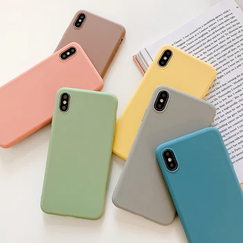 Saldainiai spalvos silikoninis telefono dėklas, skirtas Xiaomi Redmi 10X 4A 4X 5Plus 5A 6 Pro 6A, 7, 7A 8 8A 9 EIKITE matinis minkštos tpu Case Cover Coque