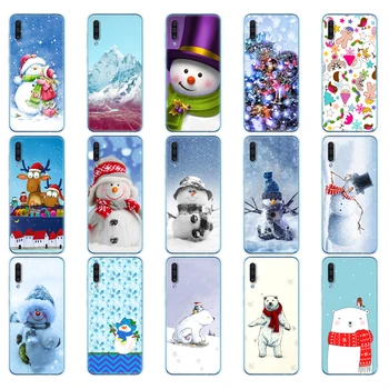 Samsung Galaxy A50 Atveju Silikonas Skaidrus, Telefono dėklas, Skirtas Samsung A50 2019 6.4 žiemos sniego, kalėdų, laimingų naujųjų metų