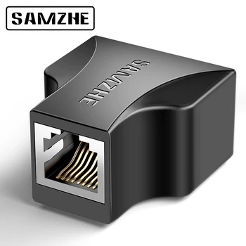 SAMZHE Ethernet Adapteris Lan Kabelį Extender Splitter Interneto Ryšio Cat5 RJ45 Splitter Sankabos Susisiekti Modular Plug