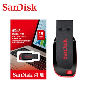 SanDisk Originalus Cruzer Blade CZ50 USB Flash Diskas 128GB 64GB 32GB 16GB Pen Drive USB 2.0 Diskui Pendrive Memory Stick