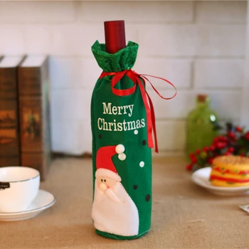 Santa Claus Dekoravimo, Dovanų Maišeliai Kalėdų Senį Vyno Butelio Dangtelį Kalėdų Vakarienę Stalo Dekoravimui Linksmų Kalėdų