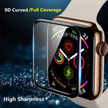 Screen Protector For apple laikrodžių atveju, 44MM 40MM serijos 6 5 4 3 se 42MM 38MM 9D HD minkšta Plėvelė atspari vandeniui iwatch atveju Priedai