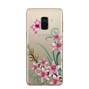 Seksualus Gėlių Raštas Minkštos TPU Silicio Telefono Case Cover For Samsung Galaxy A5 j3 skyrius J5 J7 2016 2017 A6 A8 J4 J6 2018 Gėlių Coque