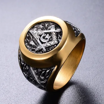 Senovinių, Nerūdijančio Plieno, Masinu Žiedas Inkrustacijos Kubinis Cirkonis Asmenybės Vyrų Žiedas