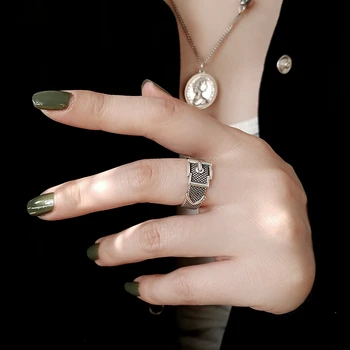Senovinių Sidabro Spalvos Diržas Žiedai Moterims Pareiškimą Papuošalai Piršto Žiedą anillos mujer bijoux