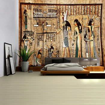 Senovės Egipto Sieniniai Gobelenai Sienos Faraonas Kabinti Lovatiesė Kilimėliai Hipių Stiliaus Fone Audinio Namų Dekoro