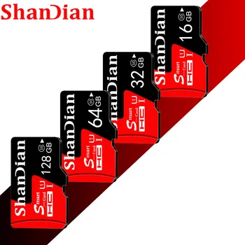 SHANDIAN Kokybės užtikrinimo C10 32GB micro sd Atminties kortelė C10 8GB 16GB 32GB 64GB Micro SD Kortelę 128GB usb pen drive TF kortelė
