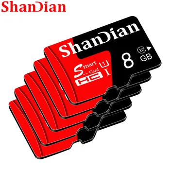 SHANDIAN Mini SD Korta 4GB 8GB 16GB Class 6 Realias galimybes 32GB SD Atminties Kortele High Speed Smast SD Kortelė TF kortelę Nemokamas Pristatymas