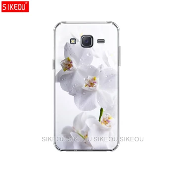 Silicon cover telefono dėklas Samsung Galaxy J1 J2 j3 skyrius J5 J7 MINI 2016 premjero Orchidėjų Žiedų Spalvinga