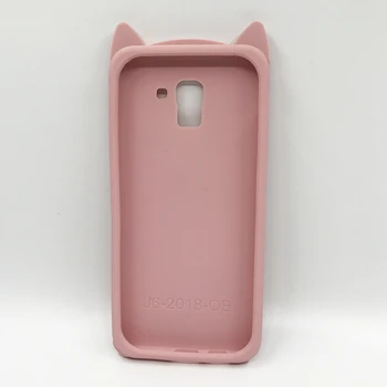 Silikoninis Telefono dėklas Samsung Galaxy A7 2018 A750 Mielas Animacinių filmų Katės Dangtelis, Skirtas 