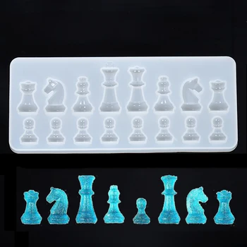 Silikono Forma Tarptautinės Šachmatų Figūrą 3D UV Epoksidinės Dervos Pelėsių 