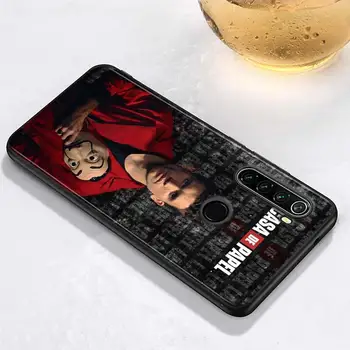 Silikono Padengti Pinigų Heist Namas Popieriaus TV-Show Xiaomi Redmi 9 Pastaba 9S 8T Max 8 7 6 5 Pro 5A 4X 4 Minkštas Juodas Viršelis
