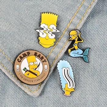 Simpsonai Kūrybos Geriamojo Riedlentės Žaisti Kietas Juokinga Sagės Laiminga Šeima Lydinio Emblemos Gražios Dovanos Vaikams