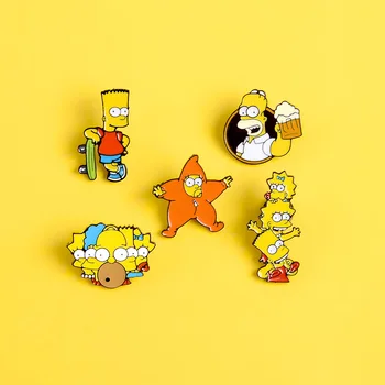 Simpsonai Kūrybos Geriamojo Riedlentės Žaisti Kietas Juokinga Sagės Laiminga Šeima Lydinio Emblemos Gražios Dovanos Vaikams
