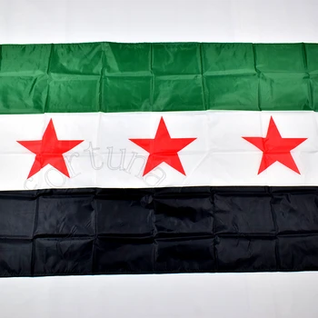 Sirijos 90*150cm Sirijos Arabų Respublika, Sirijos trijų žvaigždučių vėliavos Banner 3x5 Koja Kabo Namų Puošybai vėliava